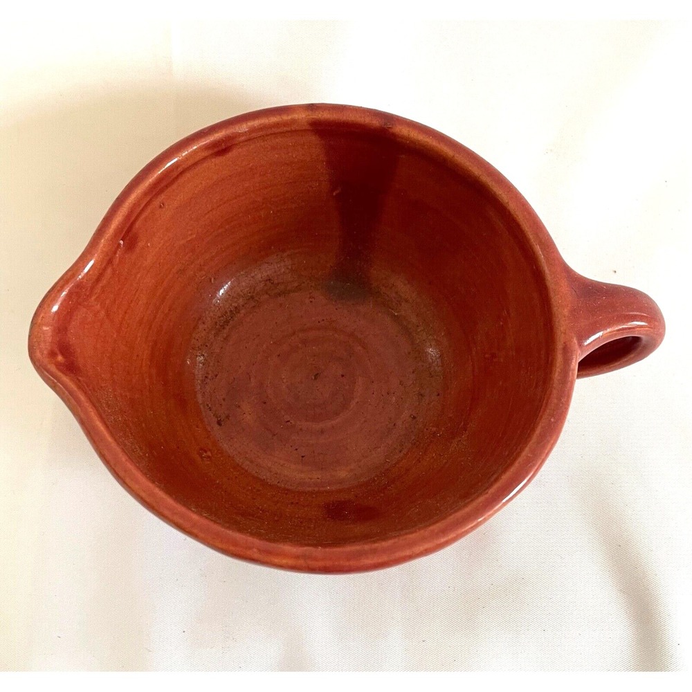 Redware Tennessee Clay Ware Works Pottery Folk Art Heart Mixing Bowl Clay VTG - Picture 4 of 12